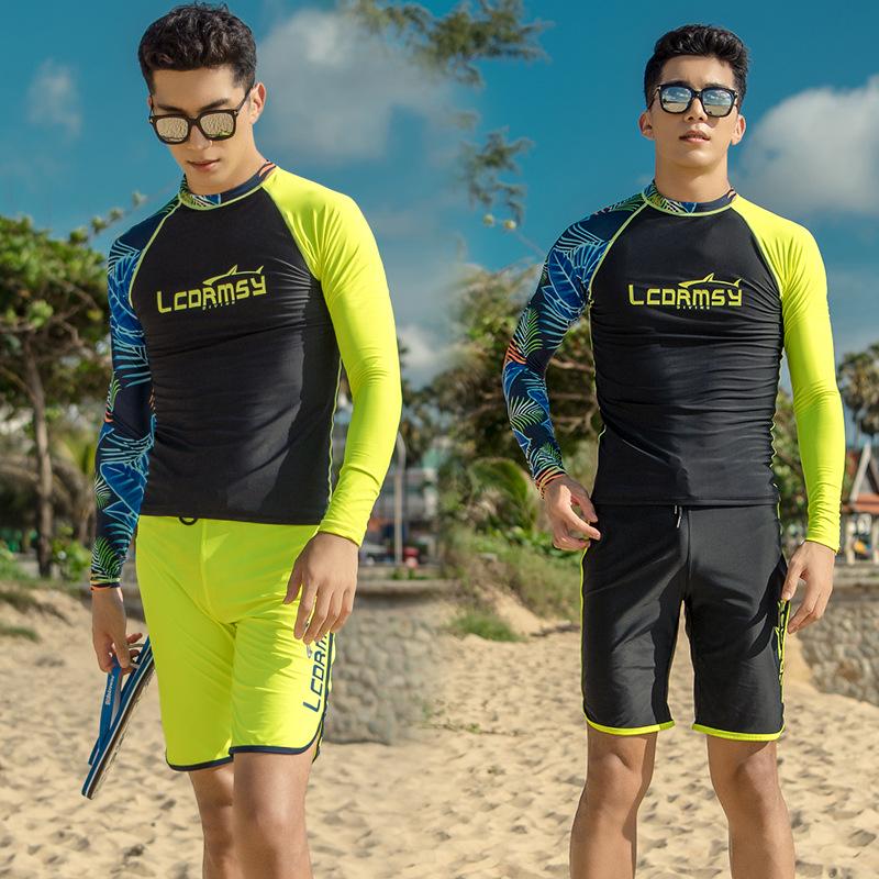 "Traje de Buceo de Manga Larga para Hombre Coreano de Secado Rápido con Protección Solar para Snorkel, Surf y Playa".