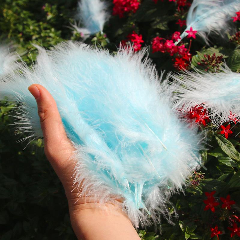 50Pcsdiy Color Feather Full Fleece Turkey Feather Clothing Antique Headdress Pet Toy Handicraft Decoration