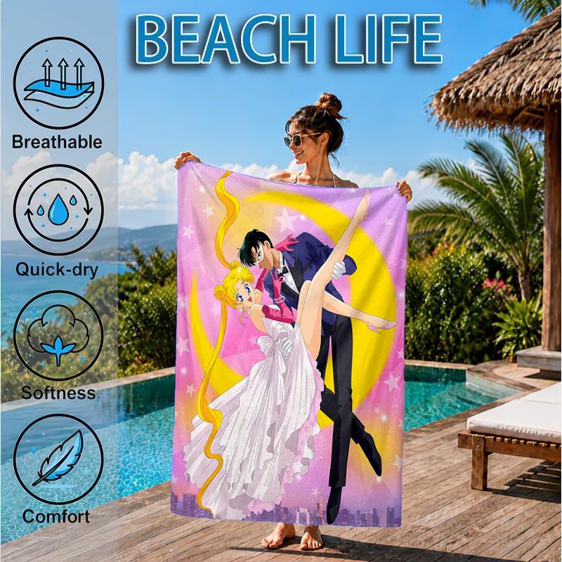 Moonlit Dance Of Love Beach Towel, Microfiber Beach Towel, Perfect For Pool, Beach, Travel, Home Decor Beach Party Fan Gifts