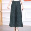 High-Waisted Summer Jacquard Wide-Leg Cropped Pants for Women - Stylish, Loose, Casual Fit