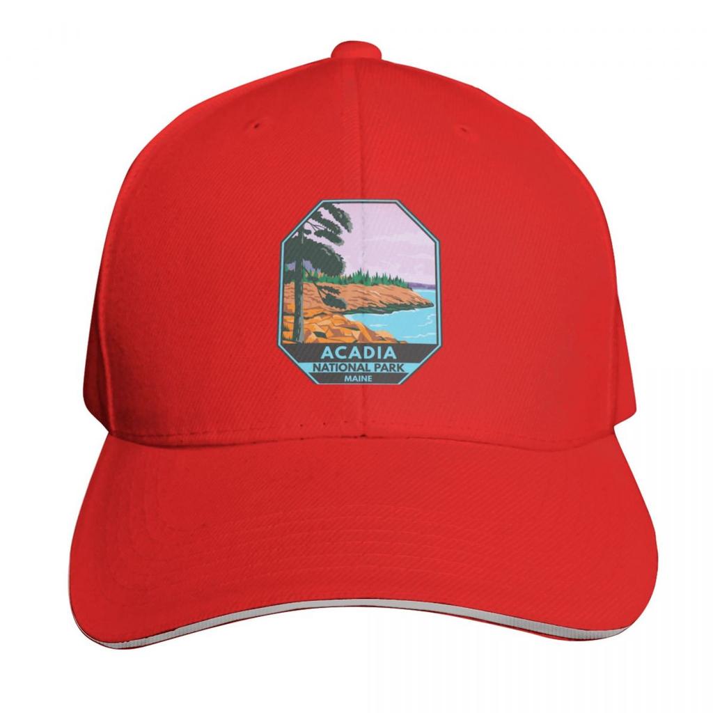 Acadia National Park Maine Bar Harbor Emblem Baseball Cap Military Tactical Cap fashionable birthday western Hat Unisex Womens
