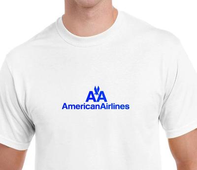 American Airlines Blue Retro Logo Shirt US Airline White T-Shirt S-5XL