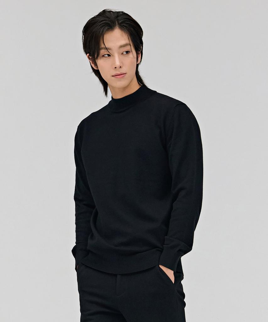 CHASECULT Men'S Essential Mock Neck Sweater - Black