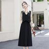 Autumn 2024 Retro Socialite Three-Piece Set: Frog Button Vest, Midi Skirt, Inner Layer Shirt - YE6206