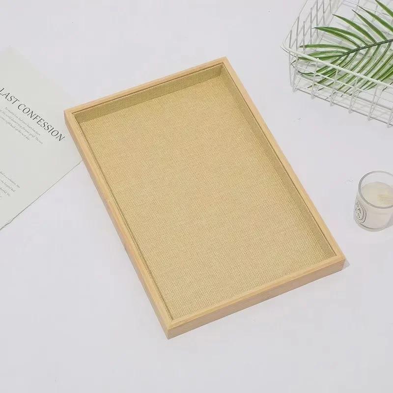 Bamboo and Wood Velvet Jewelry Tray for Bracelets and Earrings Display