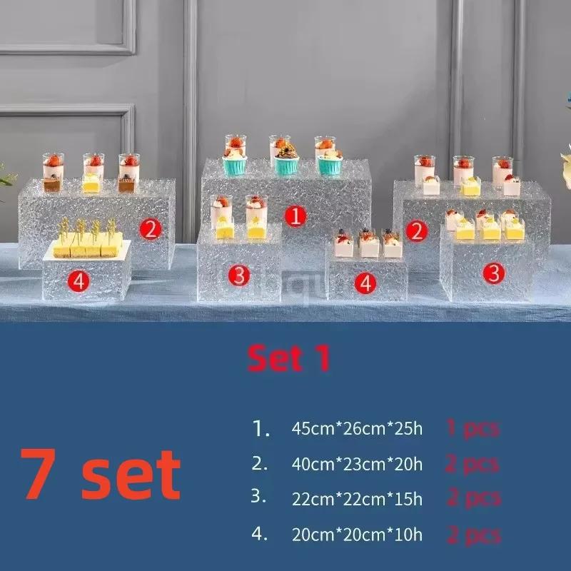 Półka na desery z akrylu Przezroczysty stół bufetowy Stojak na tace do jedzenia Stół bufetowy Stojak na przerwę na herbatę Stojak na ciasto Wyświetlacz Naczynia Talerze