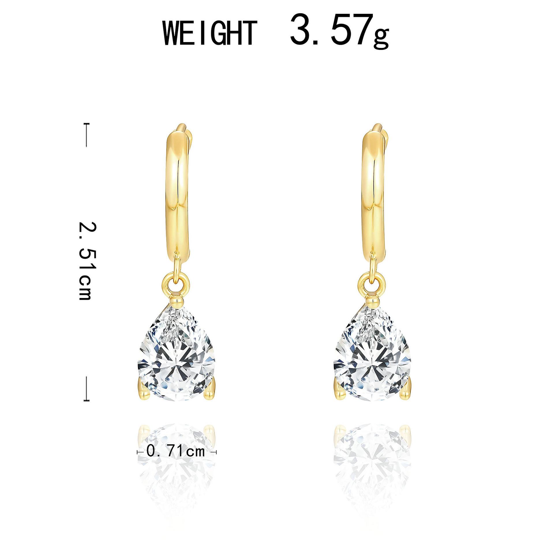 

Water Drop Zircon Copper Earrings, Fashionable And Cute Zircon Opal Earrings.