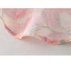 Autumn Pink Floral Shirt Linen Small Shirt French Literary Printing Shirt All-match Women