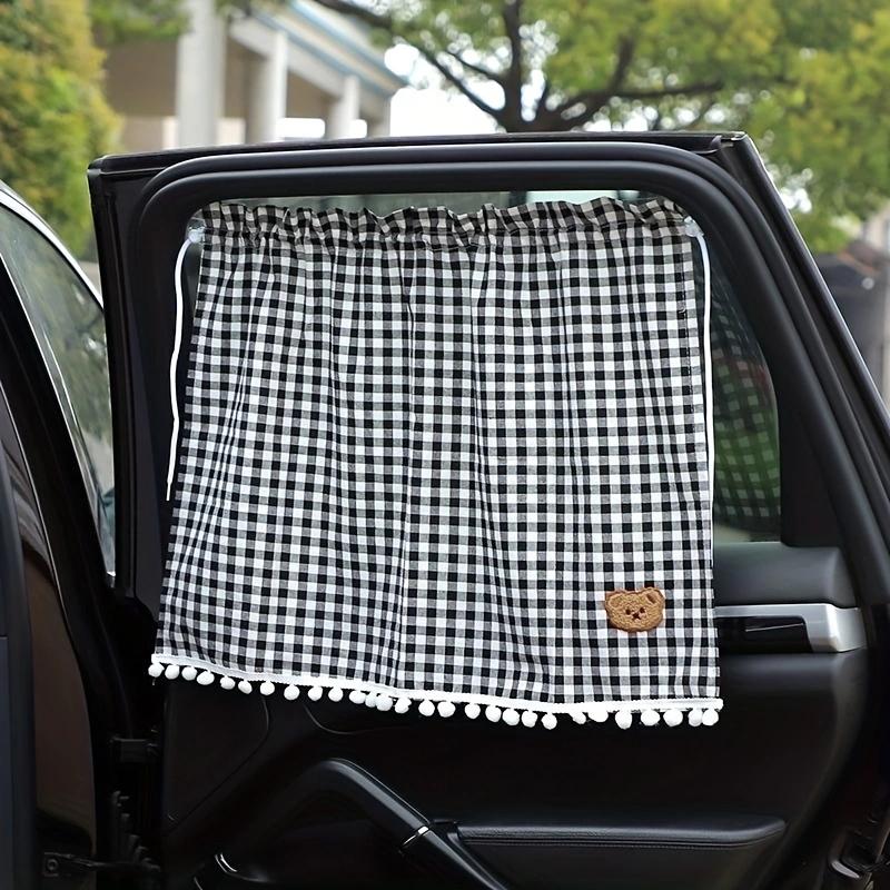 1 Stück Universelle Auto-Sonnenblenden-Vorhänge Niedlicher Cartoon-Bär Auto-Styling Hintere Seitenfenster Windschutzscheibe Sonnenschutz Schützen Fenster-Vorhänge