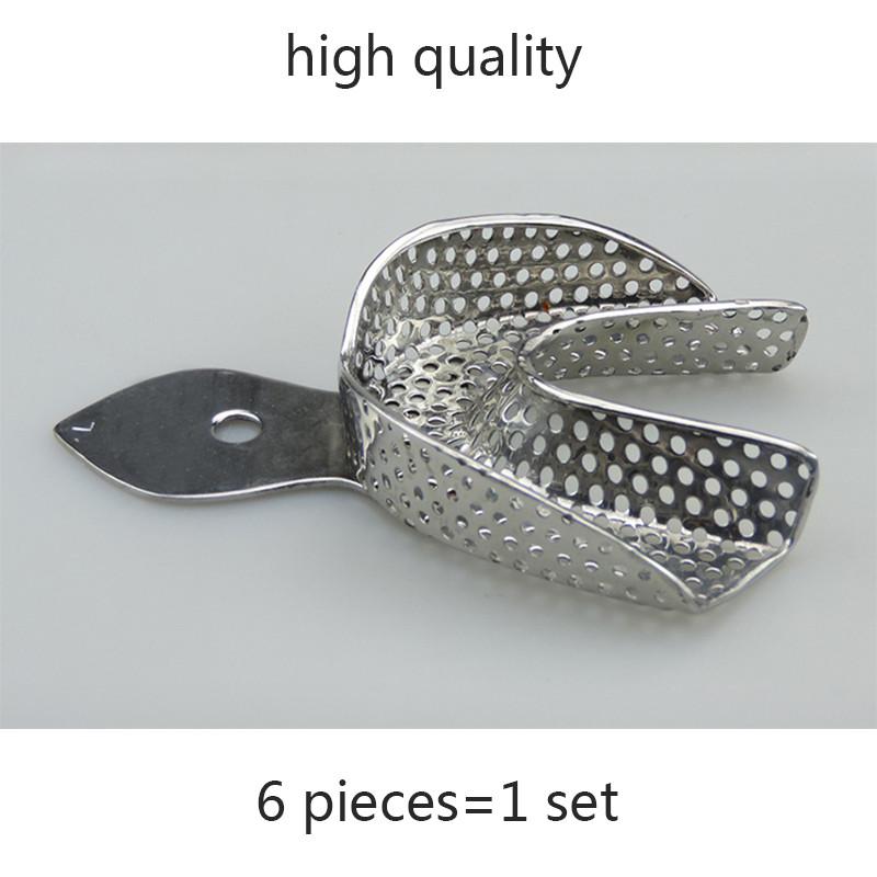 Impression Teeth Tray Autoklaverbar tannlegeverktøy i rustfritt stål 6stk/sett