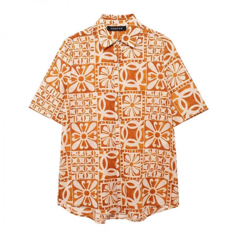 Summer Street Fashion Print Shirt and Pants Set for Women - European and American Style