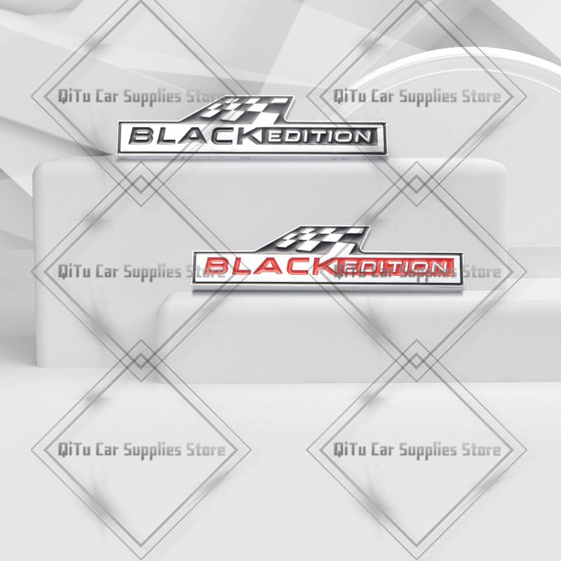 Zinklegierung Schwarz Edition Abzeichen Auto Karosserie Kofferraum Emblem 3D Kühlergrill Aufkleber Für Skoda Kia Hyundai Dacia Volvo Opel Ford Subaru Jeep