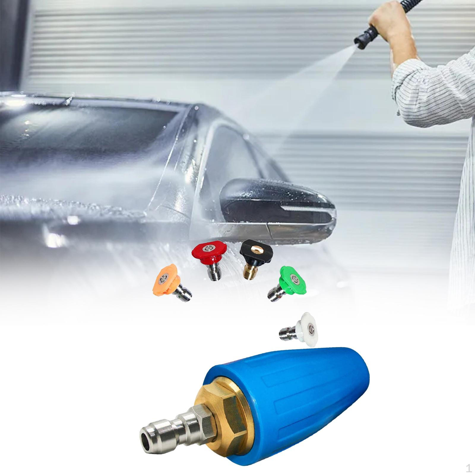 

Rotating Turbo Nozzle, Pressure Washer Accessories Kits, Universal 5 Spray Nozzle Tips 1/4 inch