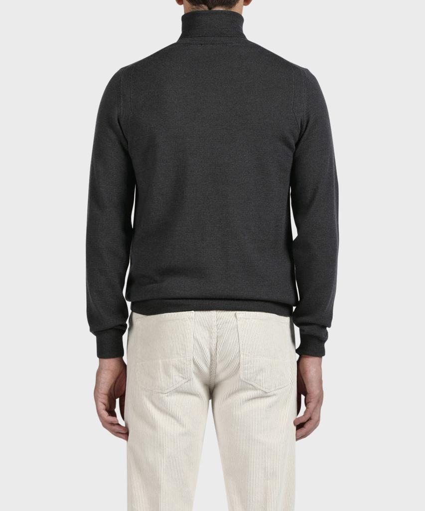 PANICALE Black 100% Merino Wool Turtleneck Knit
