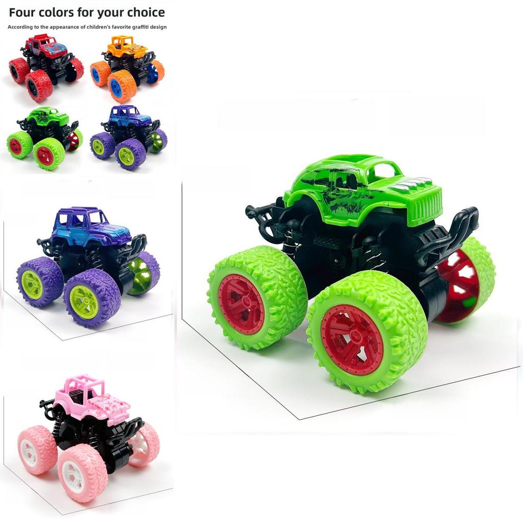 Inertia Off-road Model Car Toy For Kids Durable Plastic Construction 9x8.5x7.5cm