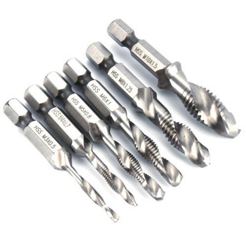 Premium Quality Hex Shank Titanium Plated Screw Thread Drill Bits Set Compound Tap Tool