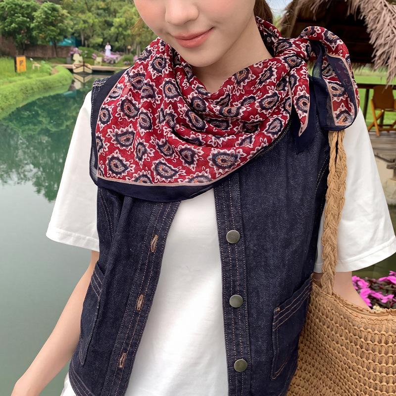 71 square scarf Lingxiao yarn velvet skin-friendly headscarf shirt suit with elegant scarf silk scarf