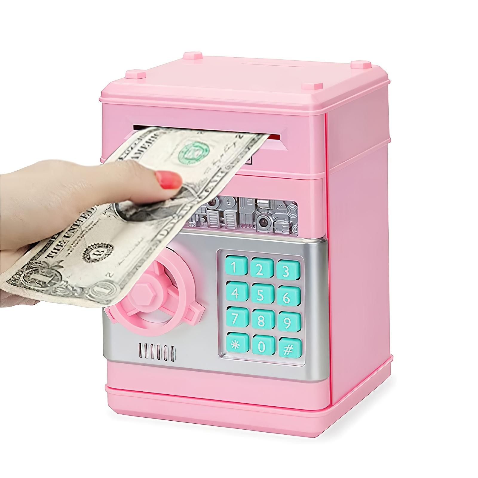 

1PC Coin Bank Cash Coin можно использовать для банкомата, электронного монетного ящика, подарков для подростков розовый