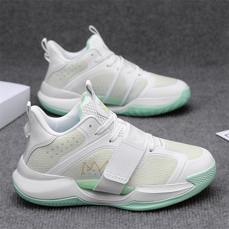 Basketball Shoes Men's Parent-child Velcro Chinese Trend Sports Shoes Women's White Casual Shoes Students Outdoor Boots