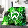 Fußballverein Diamant Logo Zerbrochene Grüne Textur Druck Flanelldecke Fußball Grafik Weiche Kuscheldecke Sportfan Schlafzimmer Dekor