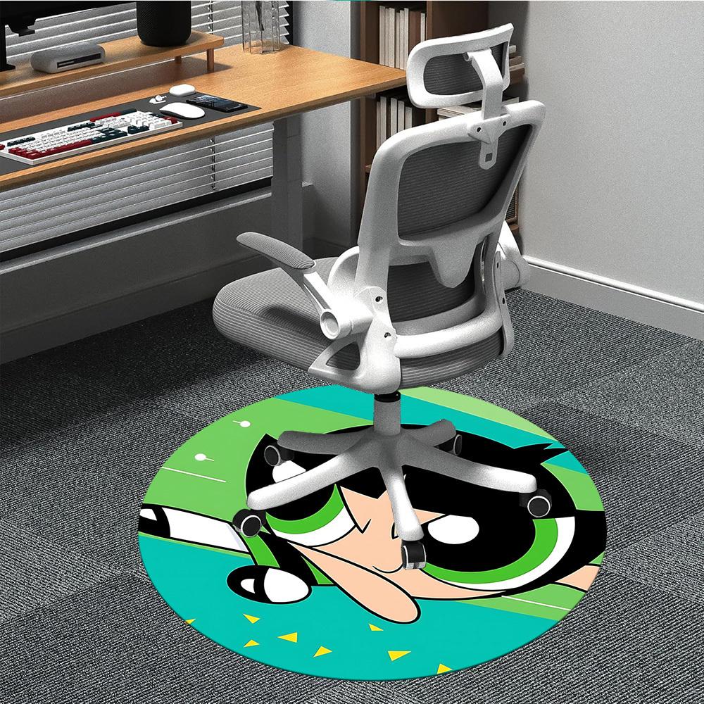 1pc Powerpuff Girls Blossom Office Round Area Rug, Under Office Chairs Bedroom Living Room Home Decor  a1022124 80cm by 80cm
