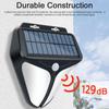 Solar Strobe Warning Lights with 129dB Alarm Wall-Mounted Infrared Motion Sensor Lamp IP65