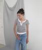 Eopaeleolakaibeu Enter Half Sleeve Button Tee - Gray