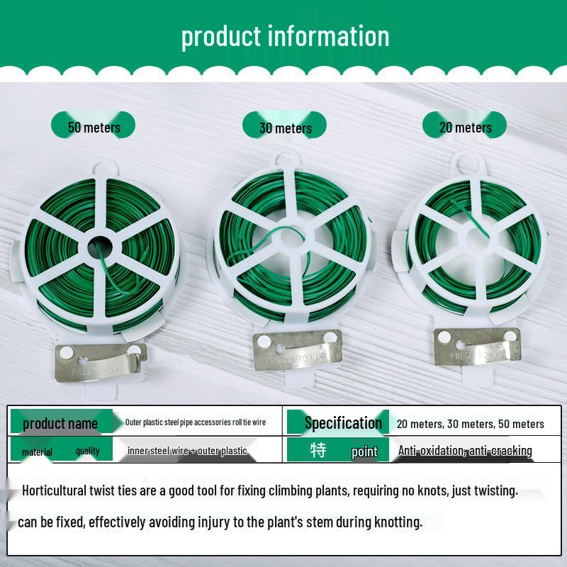 Gardening Cable Tie Self-Pruning Tool - Plastic Coated Wire Vine Support