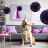 7.8inch Purple Pom Pom Paper For Birthday Party Flower Balls Paper Hanging