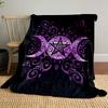 Mystic Purple Pentagram Design Patterned Blanket, Flannel, Suitable for All Seasons, Home Decor, Warm and Cozy
