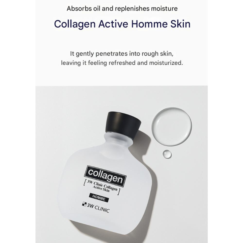 3W CLINIC Collagen Active Homme 2-Piece Set (Toner & Lotion)