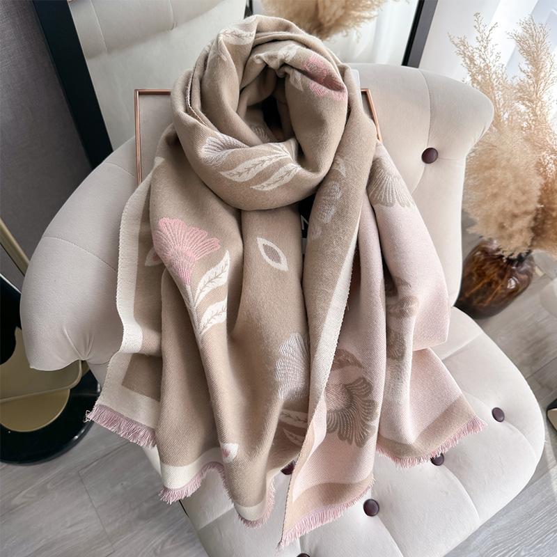 Printing Winter Women Cashmere Scarf Thick Warm Pashmina Shawls Wraps Floral Print Lady Blanket Hijab Female New