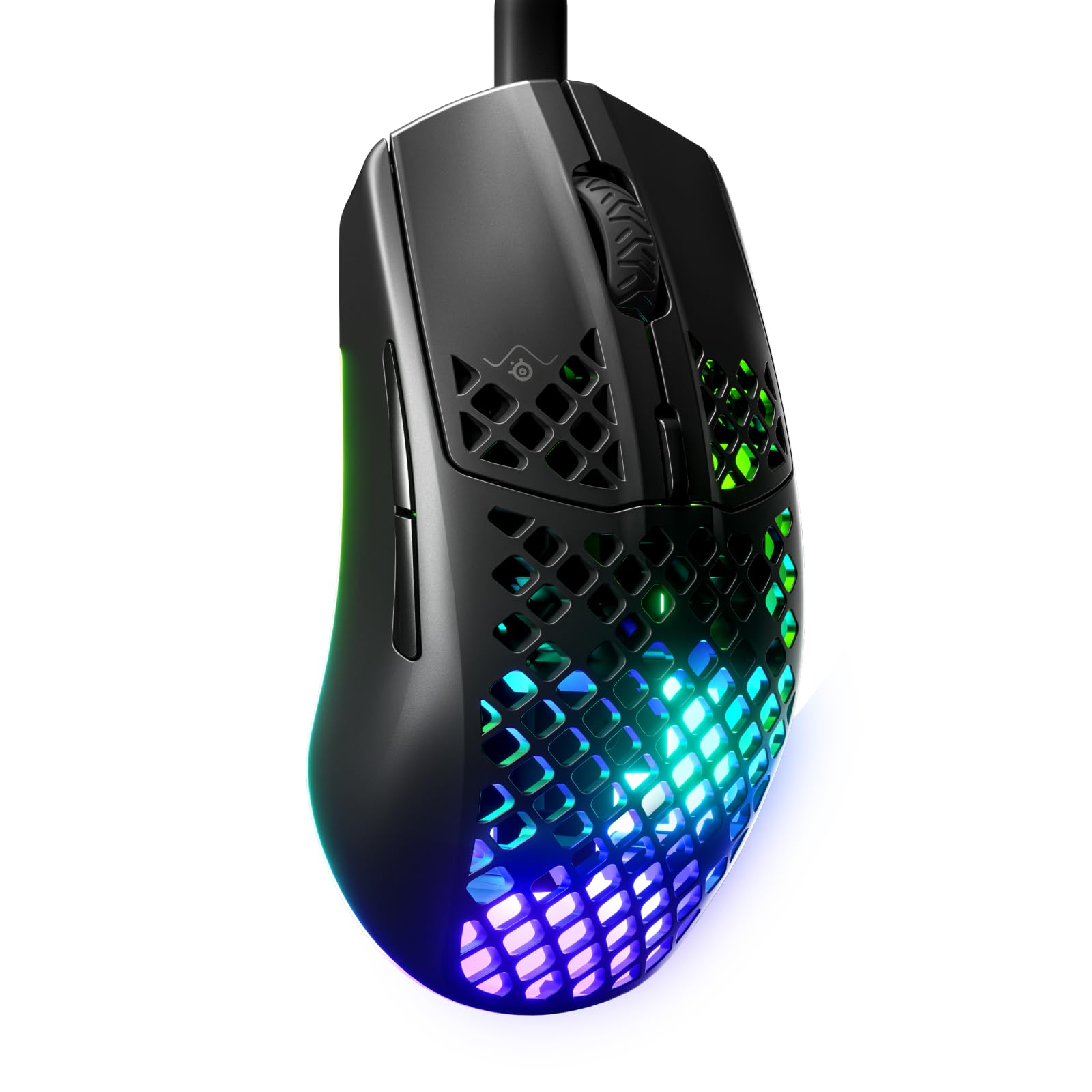 

SteelSeries Aerox 3 Holey RGB Gaming Mouse and Waterproof Design DPI TrueMove Core Optical Sensor Onyx - - Ultra-Lightweight - 8,500 - онікс