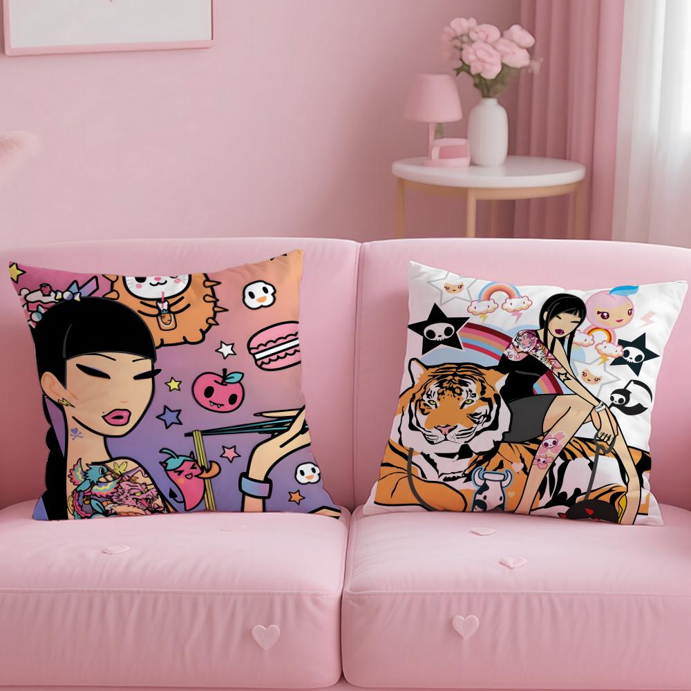 Popular Fashion Brand Tokidoki Cushion Cover Soft  EasyWash Pillow Case  Versatile for Couch Bed Travel and Office