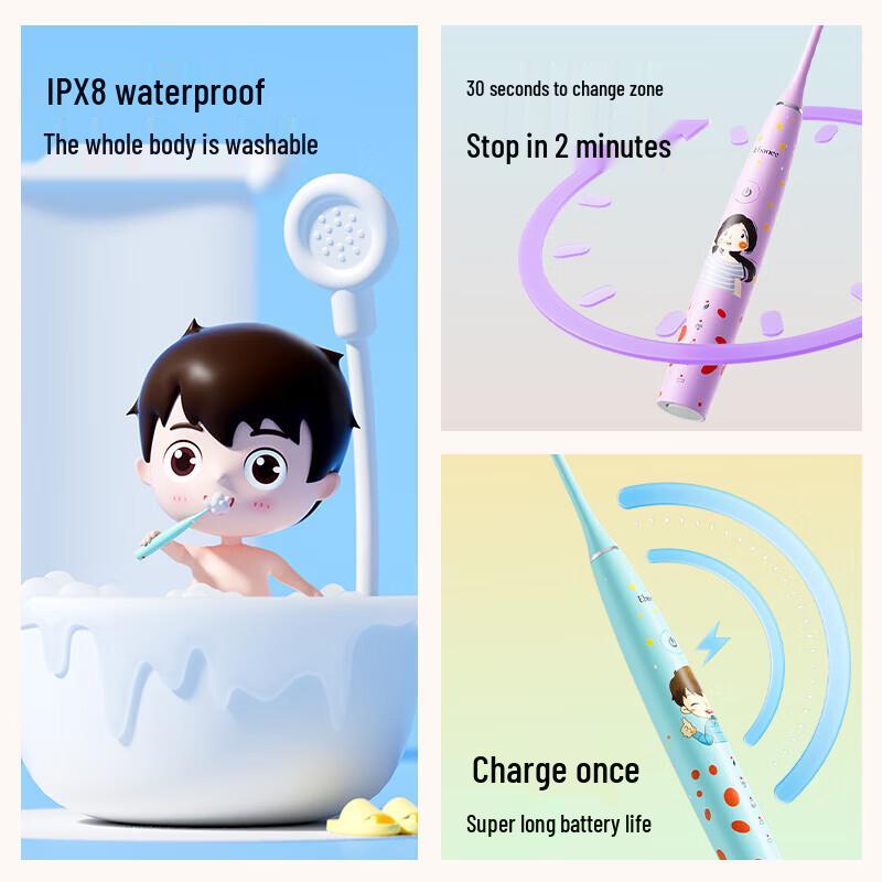 Ebonee C1s Children's Sonic Electric Toothbrush CN plug (adapter included)