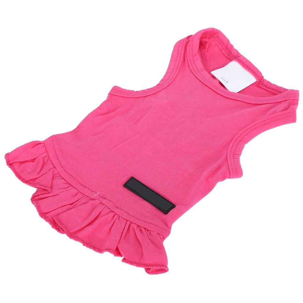 Haustier Sommerkleidung Hund Niedliches Baumwoll Ärmelloses T-Shirt Haustier Rock Hemd Kleider Rosa S
