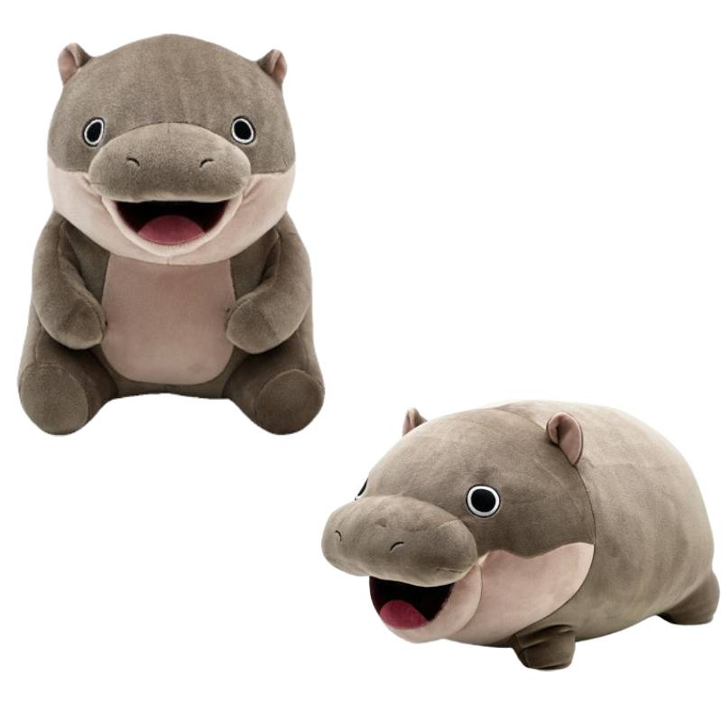 Moo Deng Hippo Plush Toy Stuffed Animal Doll Throw Pillow Decoration Gift Kids