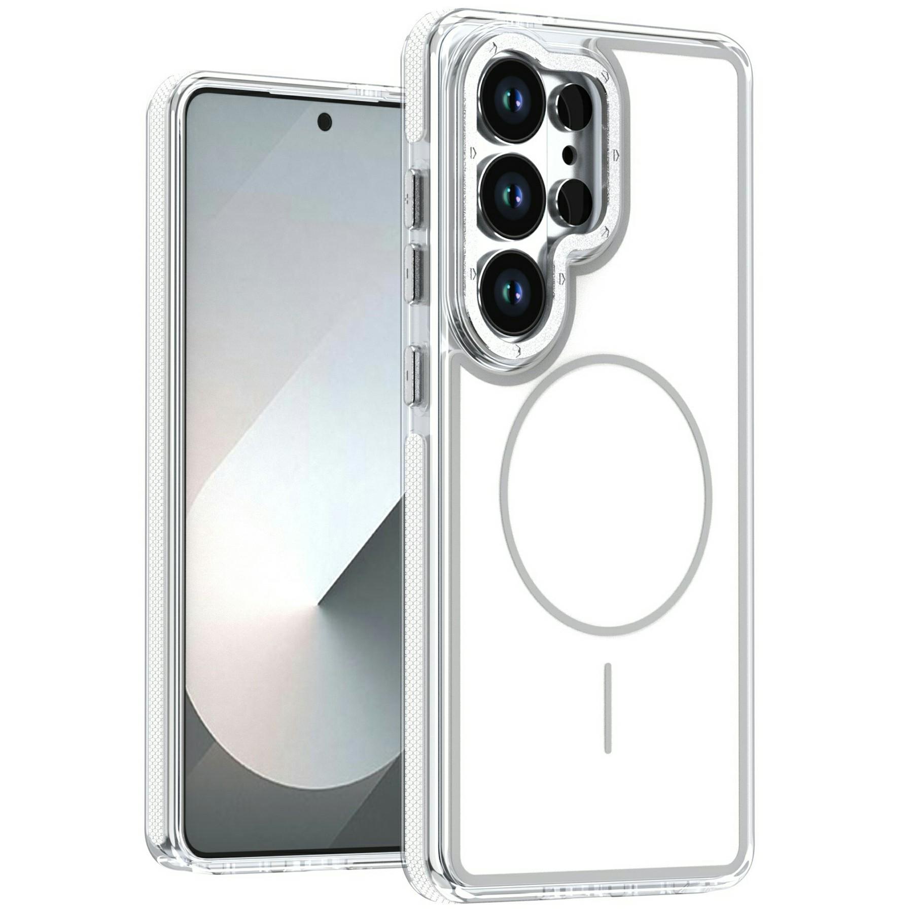 

For Samsung Galaxy S25 Ultra Magnetic Case Dual Color Shockproof TPU PC Phone Cover