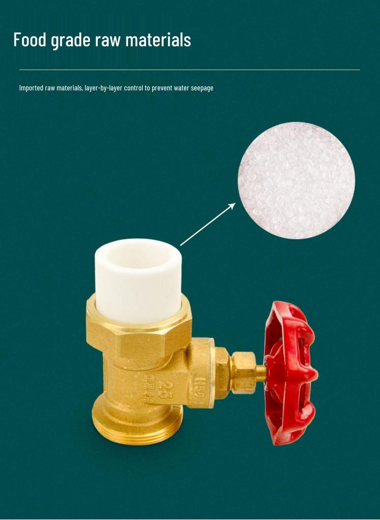 Full Copper Gate Valve for PPR, PE, and Tap Water Pipes - 20mm, 25mm, 32mm Double Union, Hot Melt Compatible.