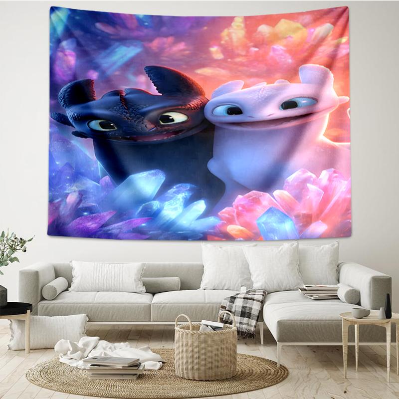 Dragon Print Tapestry, Backdrop, Easy Setup, Ideal for Bedroom, Office & Living Room, with Aesthetic Wall Hanging Decor.