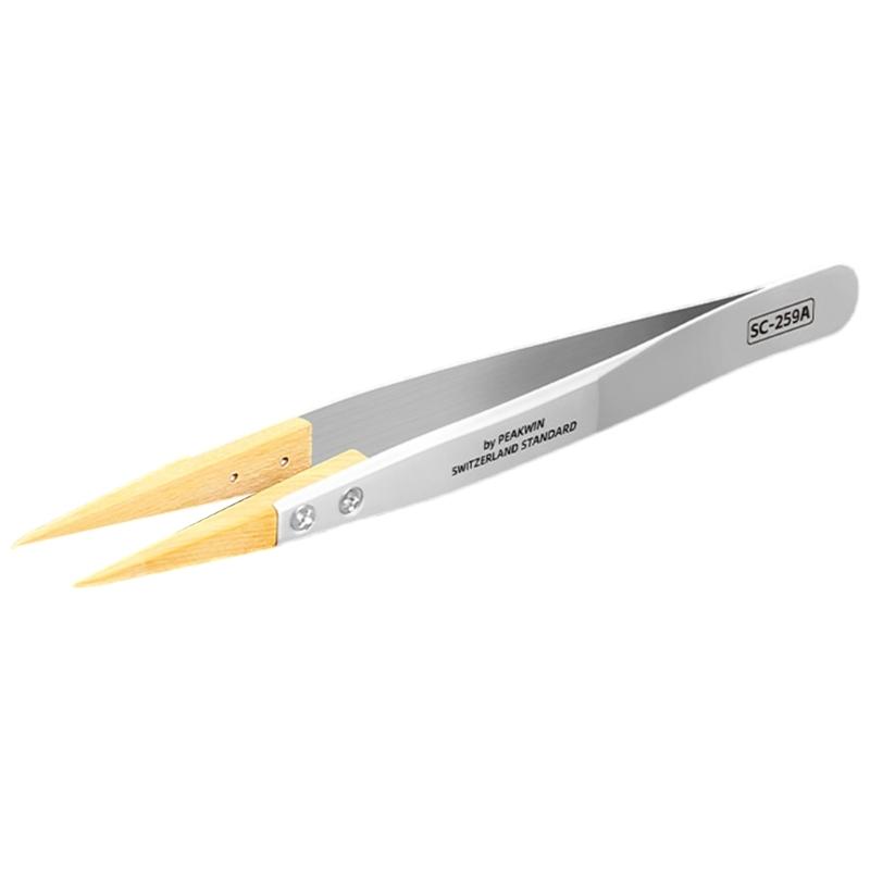 

Dielectric Anti Magnetic Tweezer for Delicate Electronics and Jewelry Repair Ergonomic Boxwood Handle 1