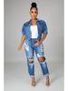 New Style Women's Denim Puff Sleeve Short Jacket