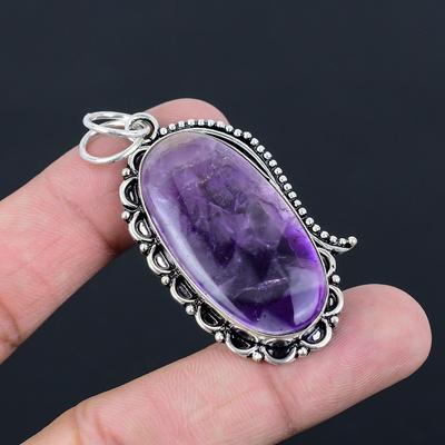 Natural Star Amethyst Gemstone Jewelry 925 Sterling Silver Pendant For Women