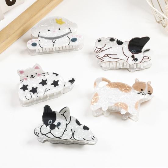 Yousheng Hair Claw Cartoon Cat Puppy Shape Back Head Shower Clip Strong Grip Medium Size Shark Hair Claw Versatile Hair