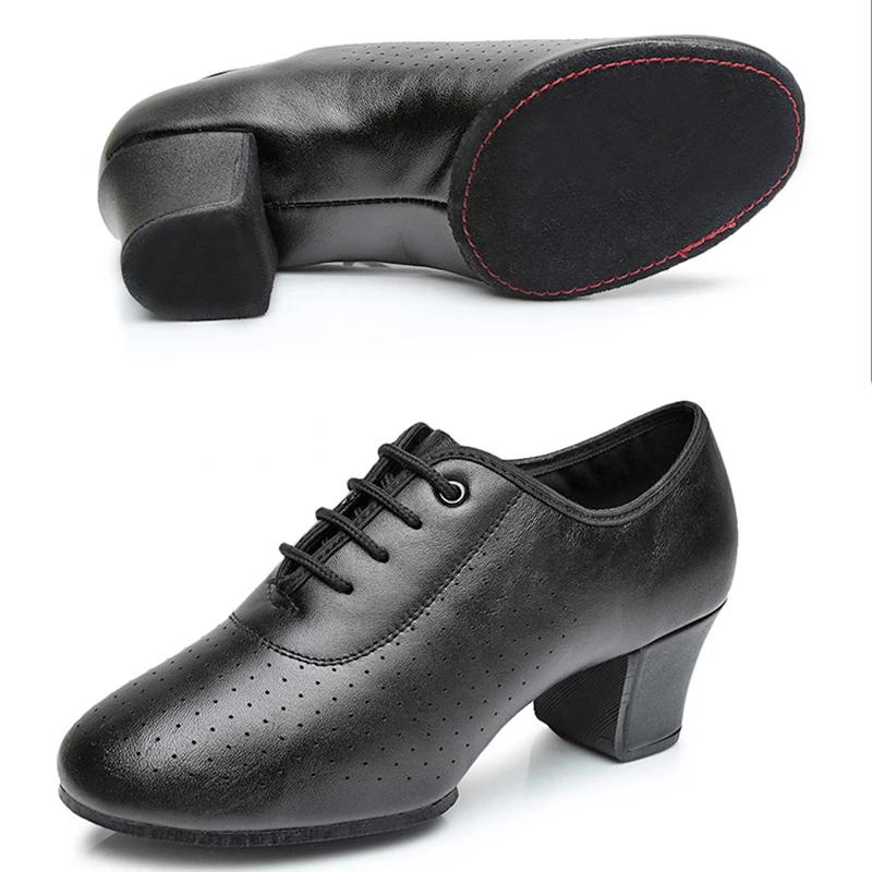 Women Leather Jazz Dance Shoes Woman Latin Salsa Ballroom Shoe Soft Breath Woman's Practice Dancing Shoes Ladies Sneakers