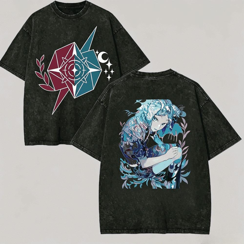 Houseki No Kuni Anime T-shirt Vintage Washed Y2K Aesthetic Unisex Oversized Short Sleeve Summer Cotton Retro Streetwear Hot Sale