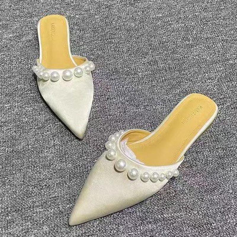Fashion Pointed Toe Women Flats Slippers Casual Fashion Mules Shoes Summer Woman Sandals Designer Brand 2025 Trend Dress Mujer Zapatos
