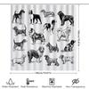 Decorative Shower Curtain Featuring A Vintage Dog Illustration Perfect For Pet Lovers
