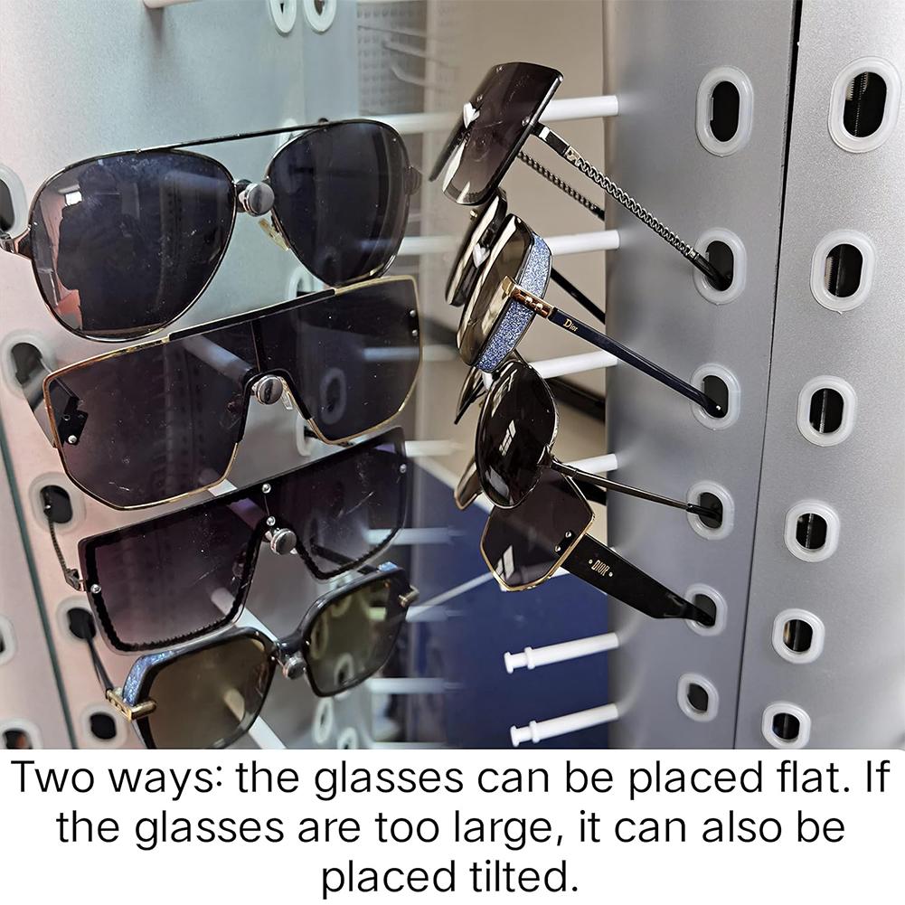 360° Rotating Eyeglasses Display Stand 44 Pairs of Eyeglasses Display Rack with 2Mirrors for Displaying/Storing Glasses