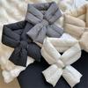 1pc Vintage Women's Winter Down Scarf - Thickened Neck Gaiter, Elastic Breathable Hand Washable, Decorative Warmth-Insulated